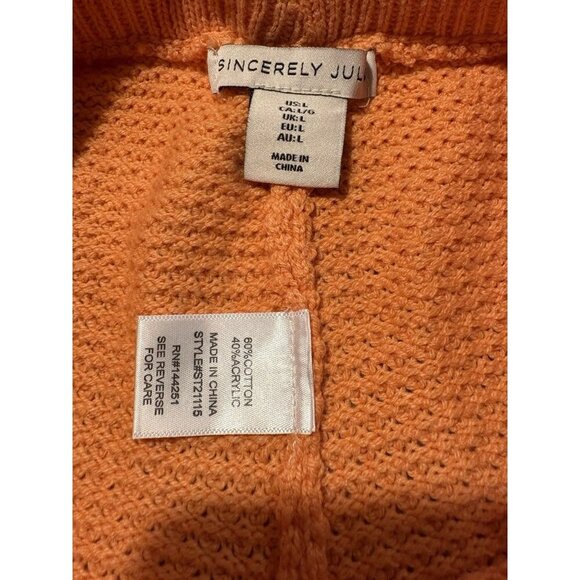 Sincerely Jules Knit Lounge Set Shorts Orange Size Large Cottagecore Lagenlook - Picture 8 of 10